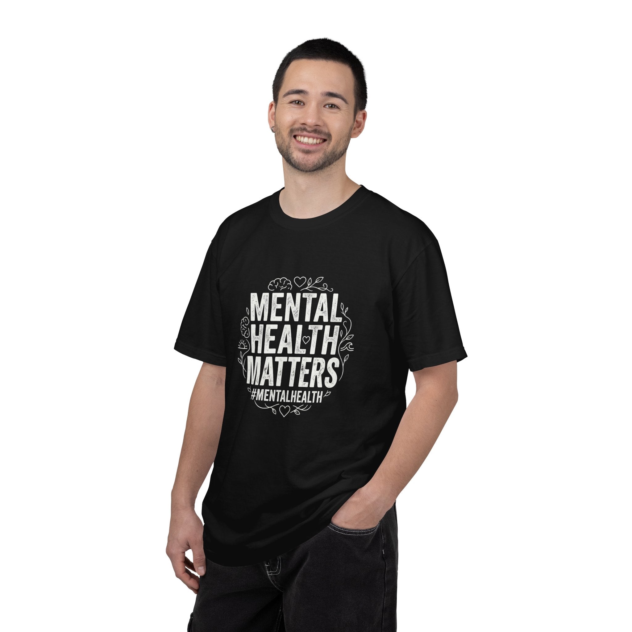 Mental Health Matters T‑Shirt — Bold Awareness Tee with Floral Accent