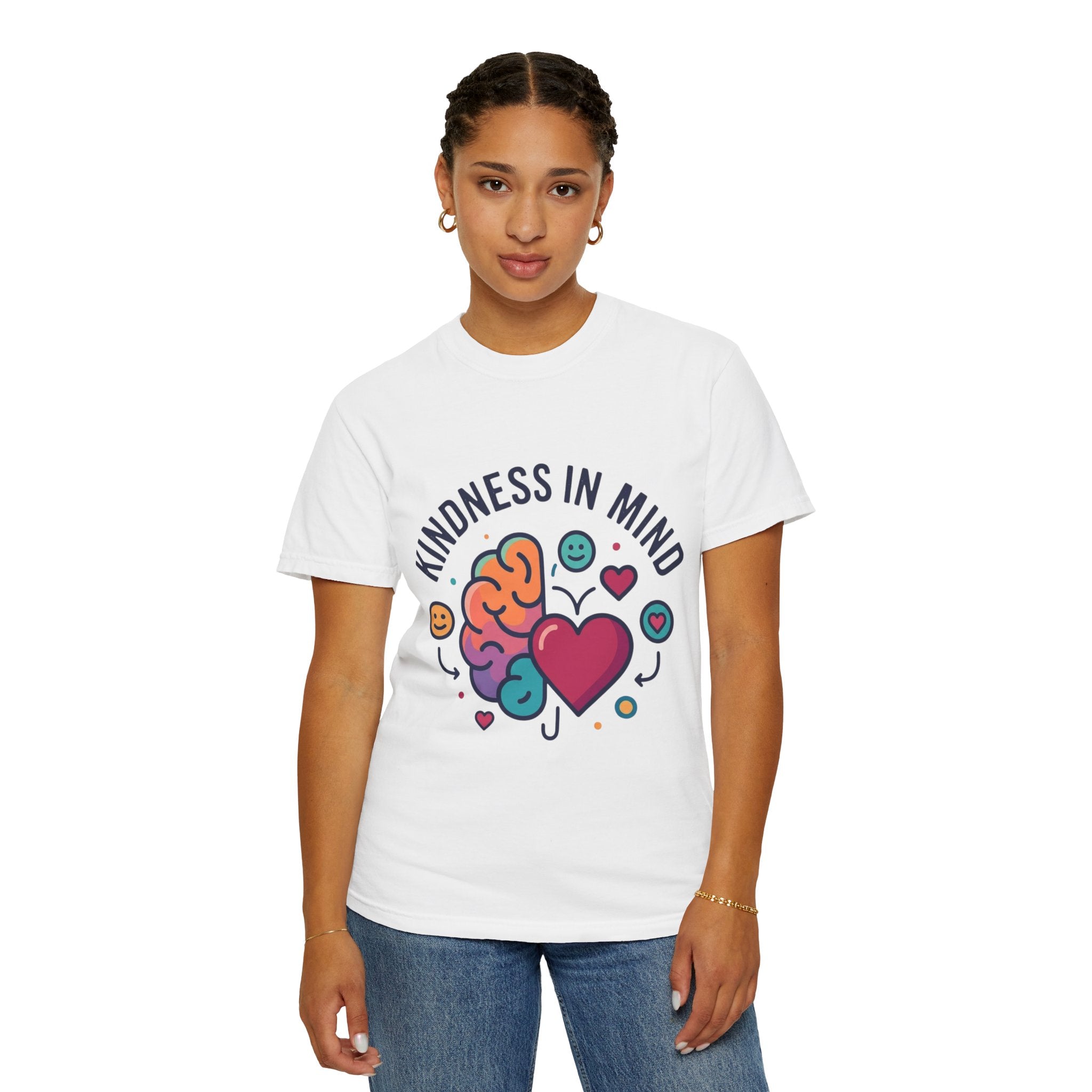 Kindness In Mind T-Shirt — Heart & Brain Positive Mental Health Tee
